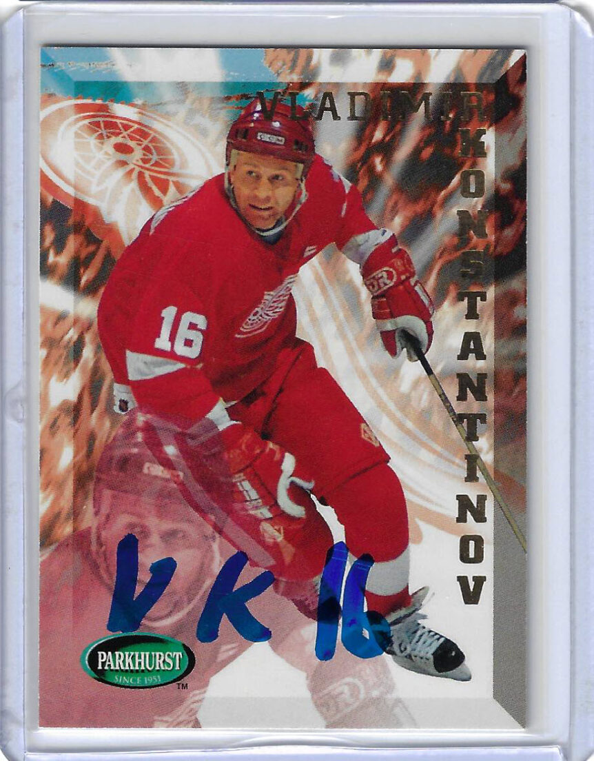 Vladimir Konstantinov 1995 Parkhurst 69 Autographed Card