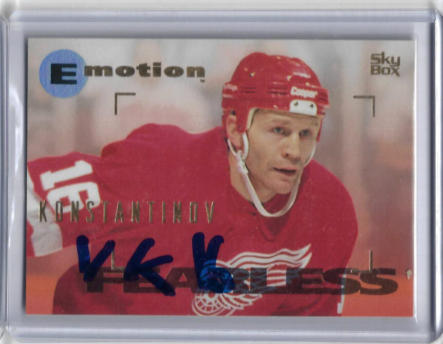 Vladimir Konstantinov 1995 SkyBox Emotion 54 Autographed Card