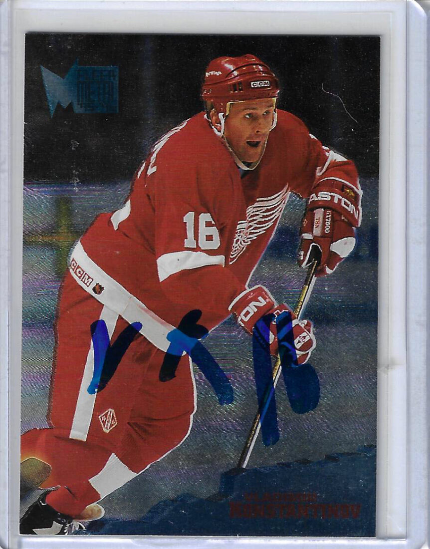 Vladimir Konstantinov 1996 Metal 46 Autographed Card