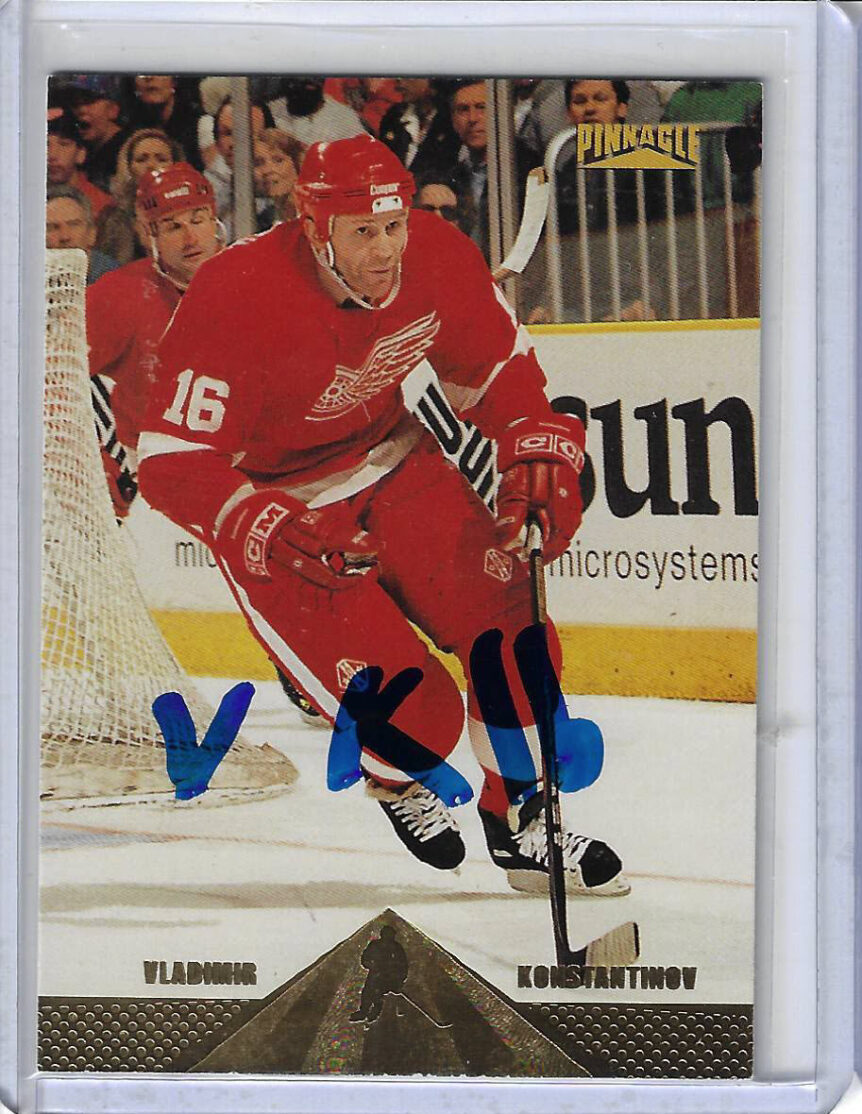 Vladimir Konstantinov 1996 Pinnacle 65 Autographed Card