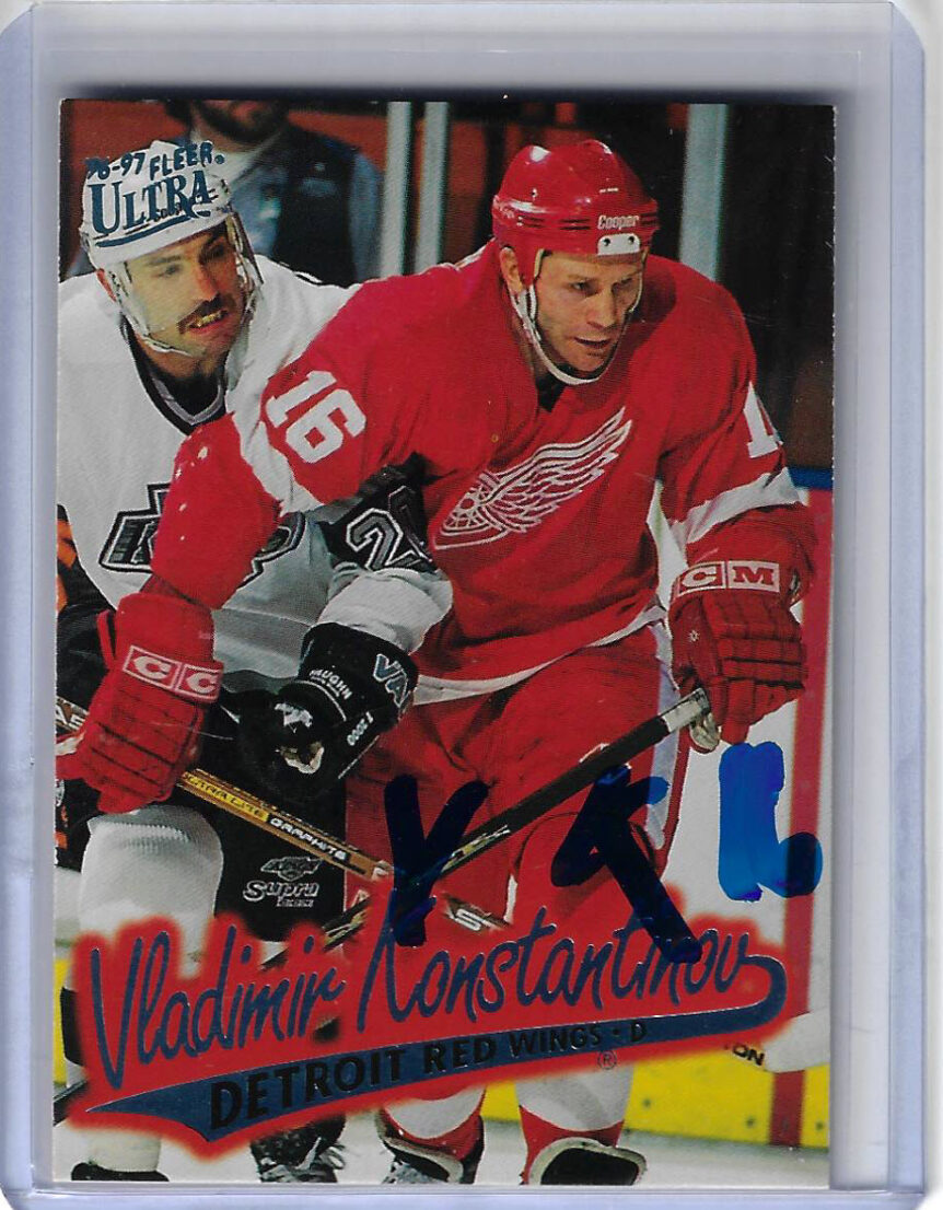 Vladimir Konstantinov 1996 Ultra 51 Autographed Card