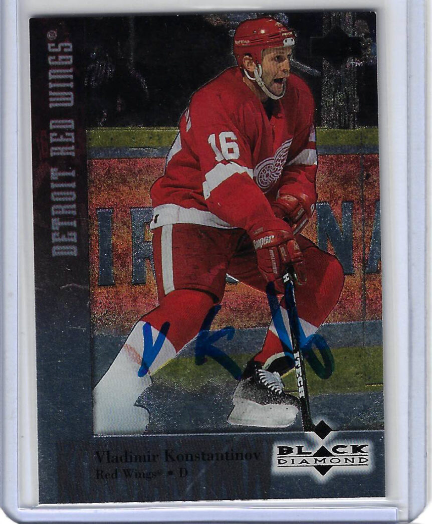 Vladimir Konstantinov 1996 Upper Deck Black Diamond 16 Autographed Card