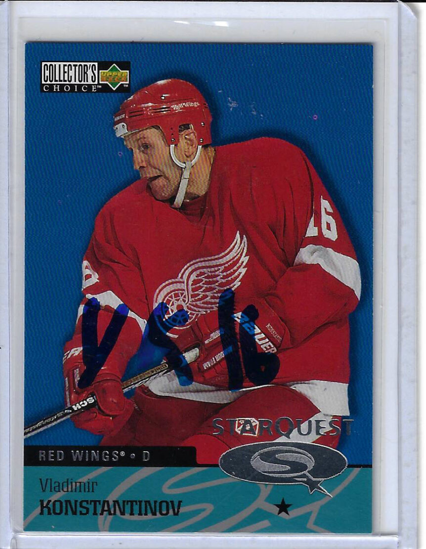 Vladimir Konstantinov 1997 98 Upper Deck Collector's Choice Starquest SQ33 Autographed Card