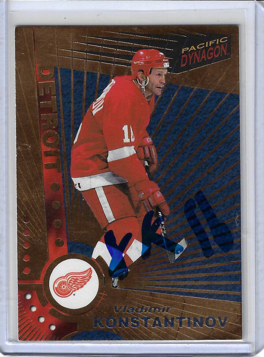Vladimir Konstantinov 1997 Pacific Dynagon 42 Autographed Card