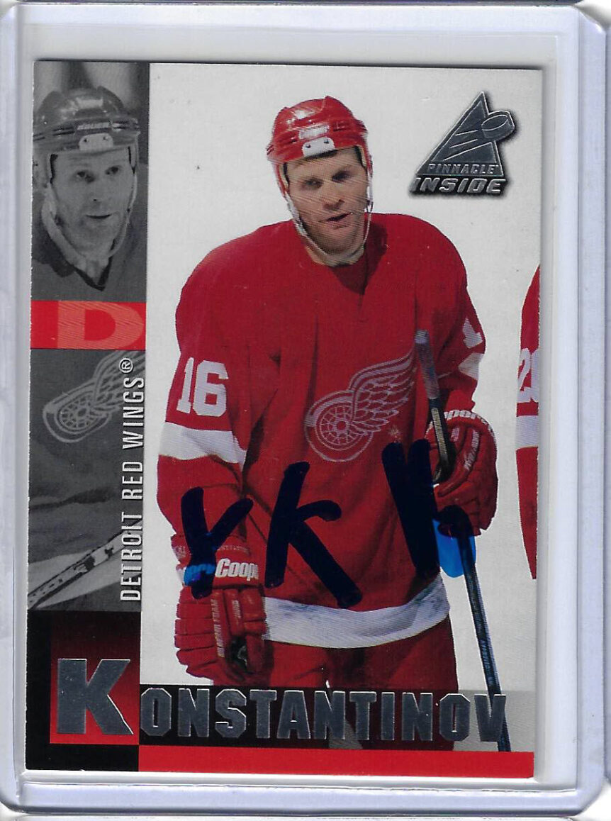 Vladimir Konstantinov 1997 Pinnacle Inside 126 Autographed Card