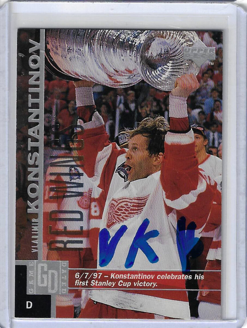 Vladimir Konstantinov 1997 Upper Deck 63 Autographed Card