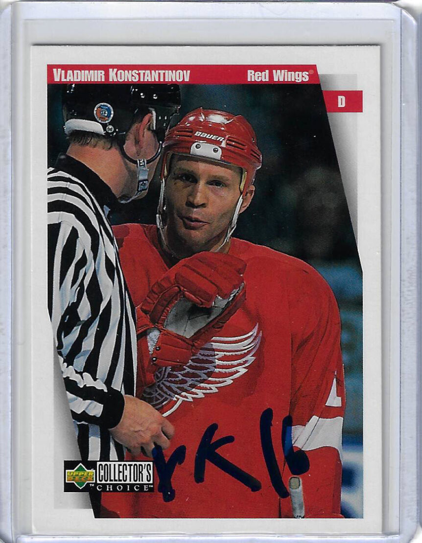 Vladimir Konstantinov 1997 Upper Deck Collectors Choice 82 Autographed Card