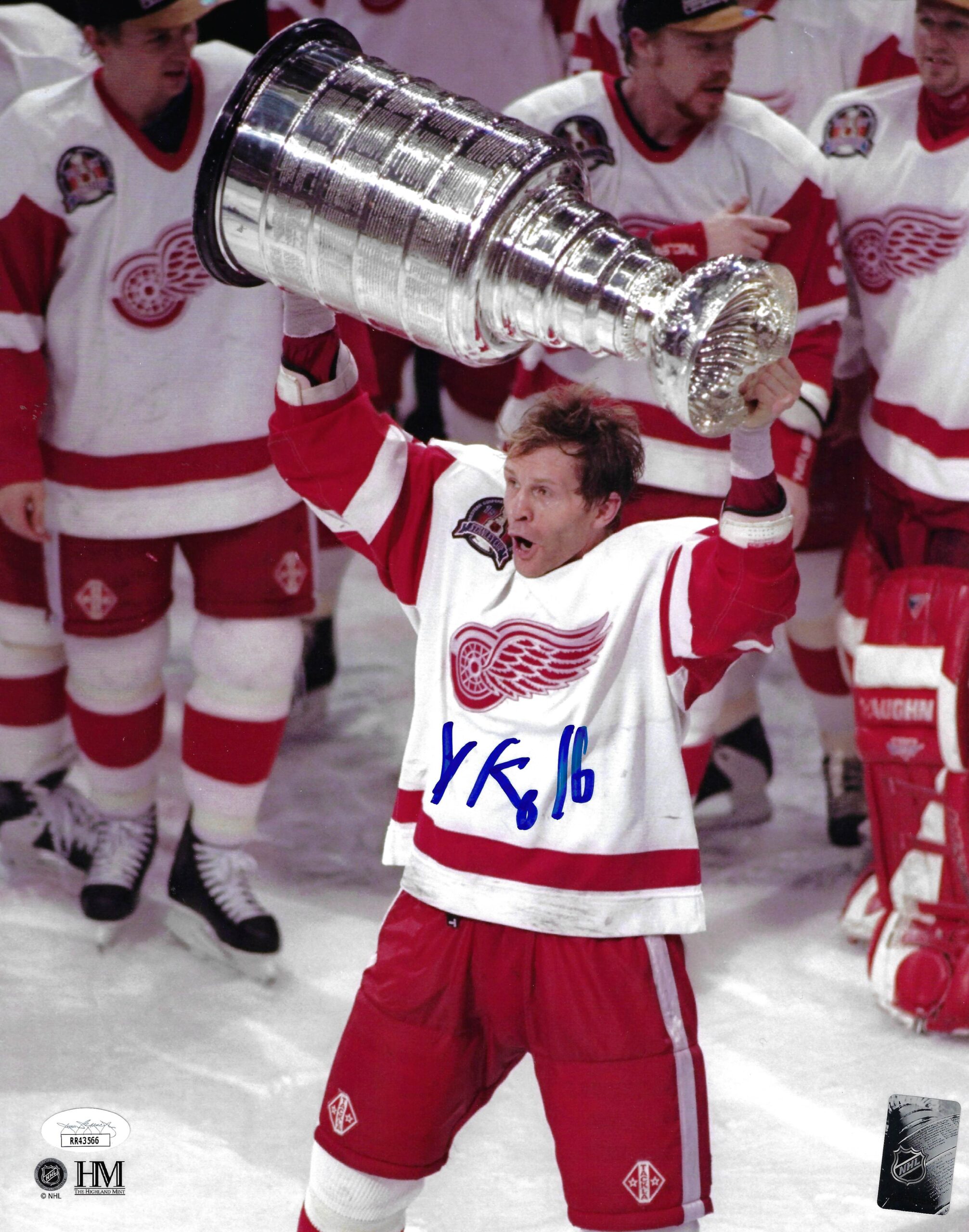 Vladimir Konstantinov Signed Framed Stanley Cup Photo Display Red Wings JSA  COA
