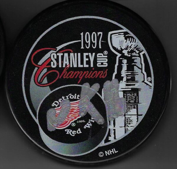 Vladimir Konstantinov Autographed 1997 Stanley Cup Champions Puck