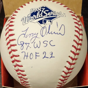 Tony Oliva Autographed 1987 World Series Ball with 87 WSC and HOF22 Inscriptions v1