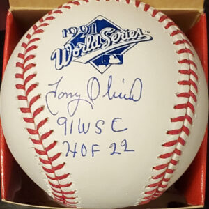 Tony Oliva Autographed 1991 World Series Ball with 91 WSC and HOF22 Inscriptions v1