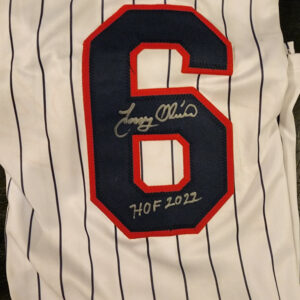 Tony Oliva Autographed Custom Pinstripe Career Stat Jersey with HOF2022 Inscription v4