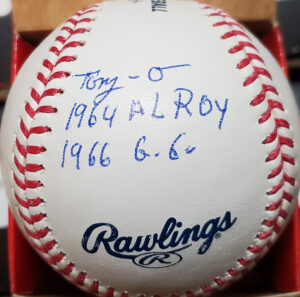 Tony Oliva Autographed HOF Stat Ball v2