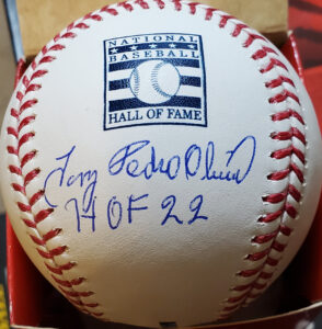 Tony Pedro Oliva Autographed HOF Ball Under Logo with Full Name HOF22 Inscription v1