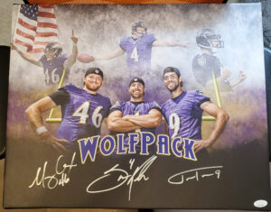 Justin Tucker Wolfpack Signed Canvas 1