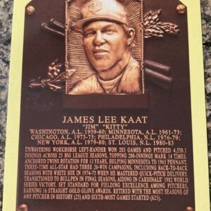Jim Kaat Baseball HOF Autographed Plaque Postcard