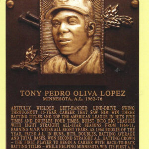 Tony Oliva Baseball HOF Autographed Plaque Postcard