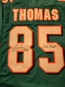Lamar Thomas Autographed Custom Miami Dolphins Go Fins Jersey 3