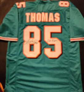 Lamar Thomas Autographed Custom Miami Dolphins Go Fins Jersey 4