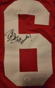 Robert Smith Autographed Custom Red Ohio State Vikings Go Bucks Jersey 1