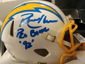 Ronnie Harmon Autographed Chargers Mini Helmet 92 Pro Bowl 2