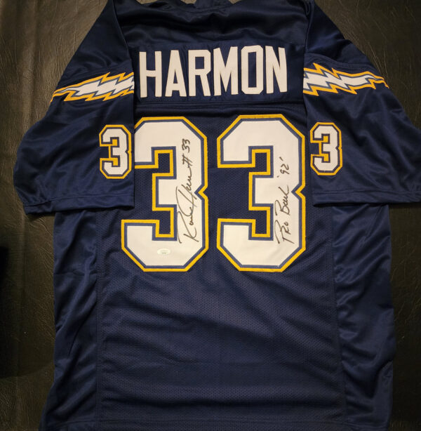 Ronnie Harmon Autographed Custom Chargers 92 Pro Bowl Jersey 4