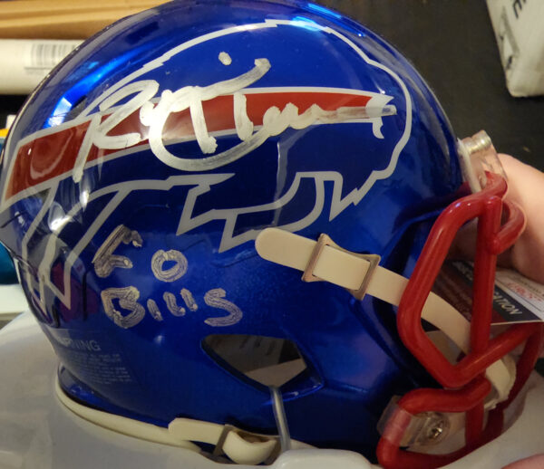 Ronnie Harmon Autographed Go Bills Chrome Mini Helmet 2