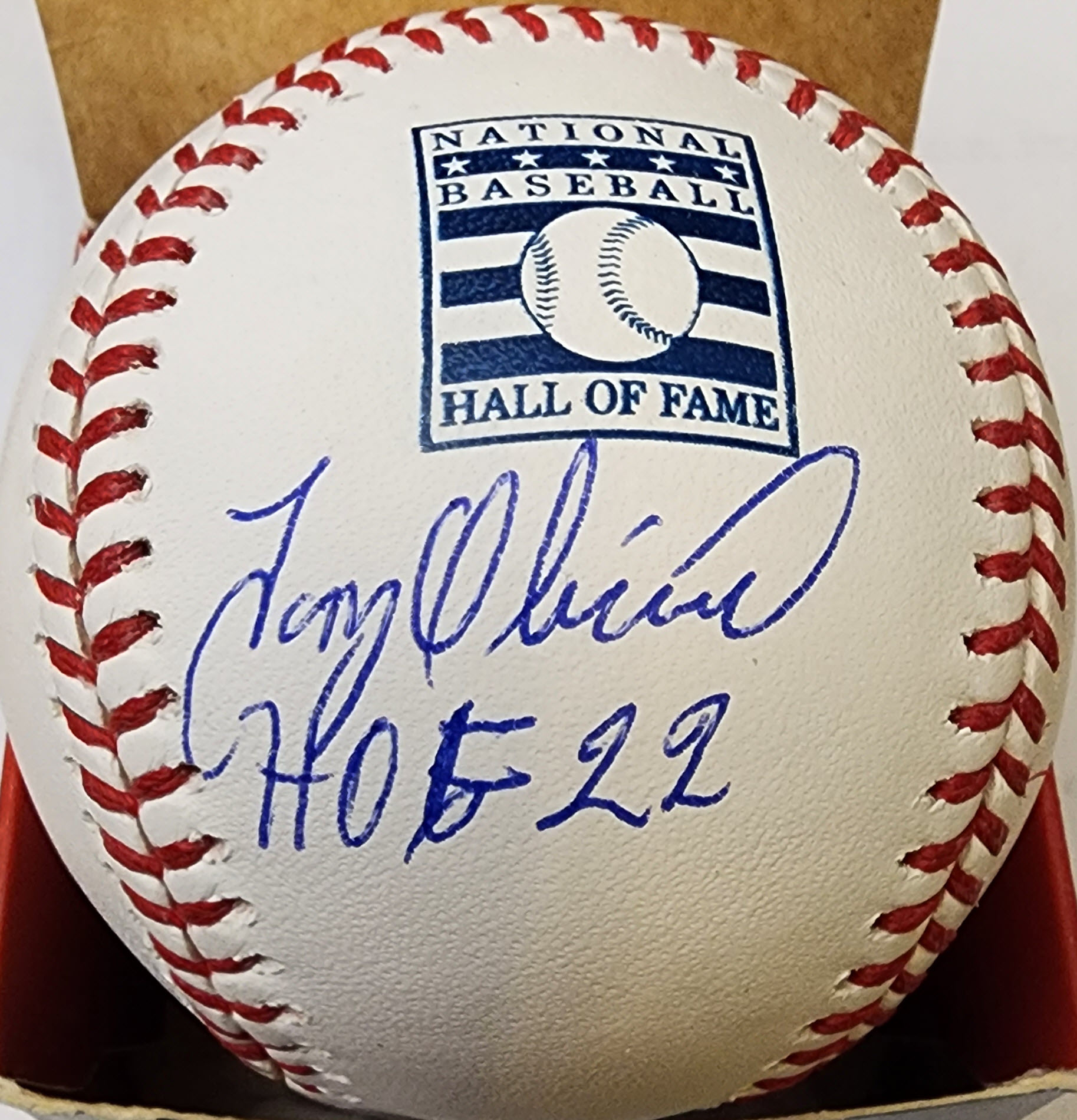 Tony Oliva Autographed HOF Manfred Baseball HOF 22 LOGO Beckett COA DOUBLE F 1