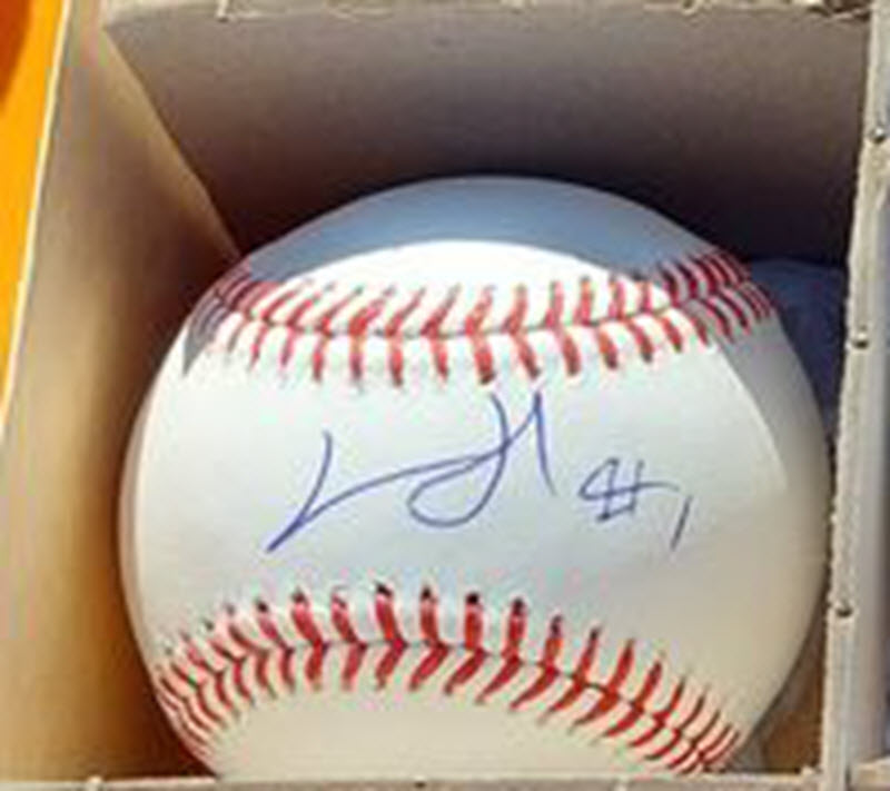 Jackson Holliday Autographed OMLB Baseball inscribed #1 v1