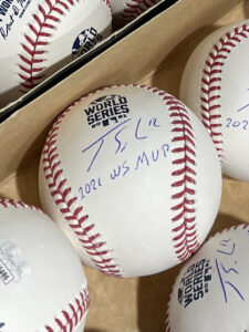 Jorge Soler Autographed 2021 Atlanta Braves World Series Baseball inscribed 2021 WS MVP