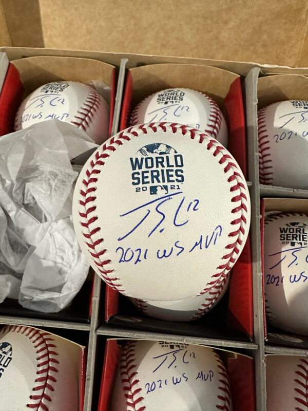Jorge Soler Autographed 2021 Atlanta Braves World Series Baseball inscribed 2021 WS MVP v2