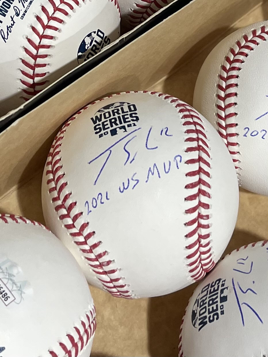 Jorge Soler Autographed 2021 World Series MVP Game Model Bat Inscribed w/  Stats