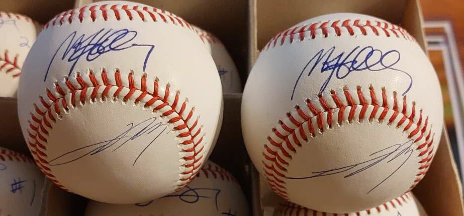 Matt and Jackson Holliday Autographed OMLB Baseball