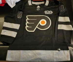 Eric Lindros Autographed Black 100th Anniversary Jersey v1