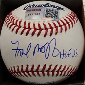 Fred McGriff Autographed HOF Baseball Sweet Spot Inscribed HOF 23 v1