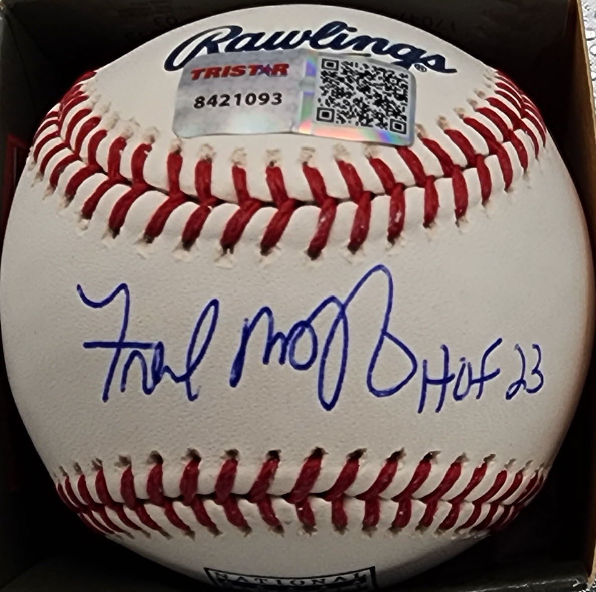 Fred McGriff Autographed HOF Baseball Sweet Spot Inscribed HOF 23 v1