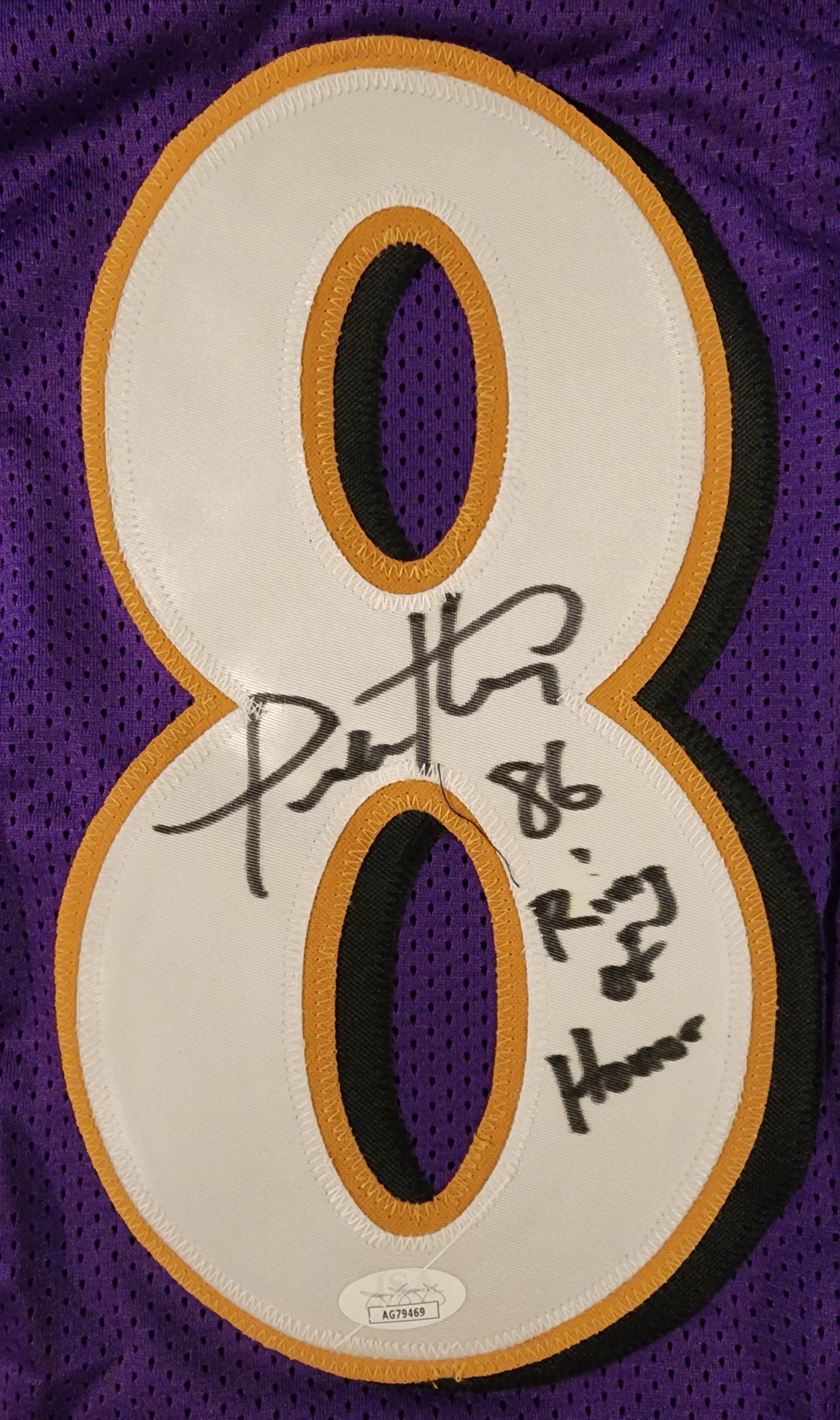 Todd Heap Autographed Custom Baltimore Purple Jersey inscribed Ring of Honor 1