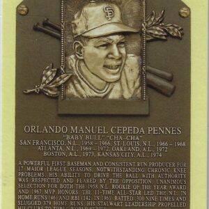 Orlando Cepeda Autographed HOF Post Card JSA COA