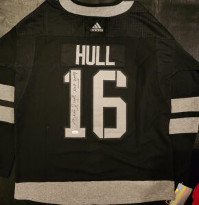 Brett Hull Autographed BLACK Blues Jersey 4