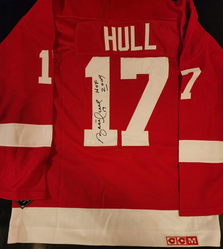 Brett Hull Autographed Red Wings Jersey 4