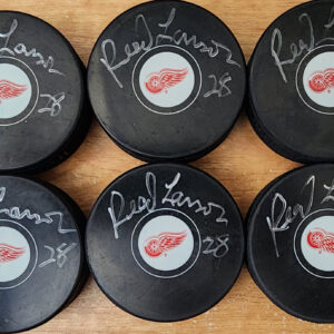 Reed Larson Detroit Red Wings Autographed Pucks