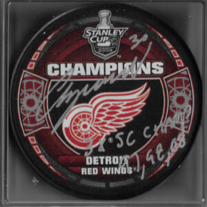Chris Osgood Autographed 2008 Stanley Cup Puck