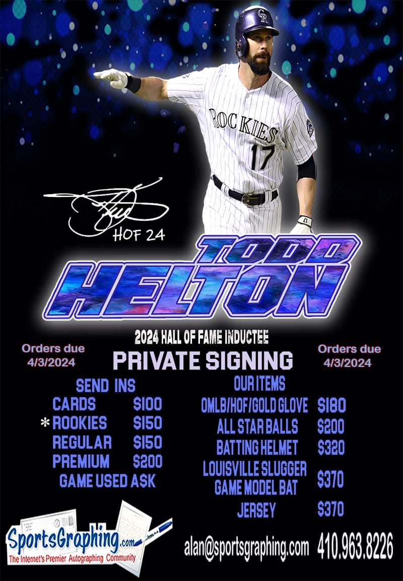 Todd Helton Private Signing