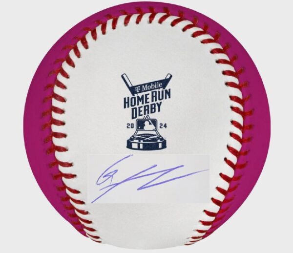 Gunnar Henderson Autographed 2024 Home Run Derby MONEY BALL Baseball Beckett Witnessed COA v1