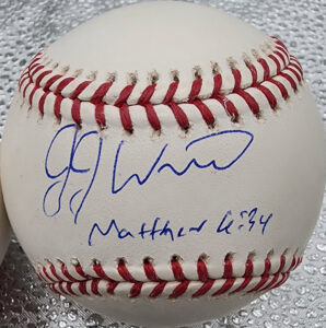 JJ Wetherholt Autographed Baseball Inscribed Bible Verse