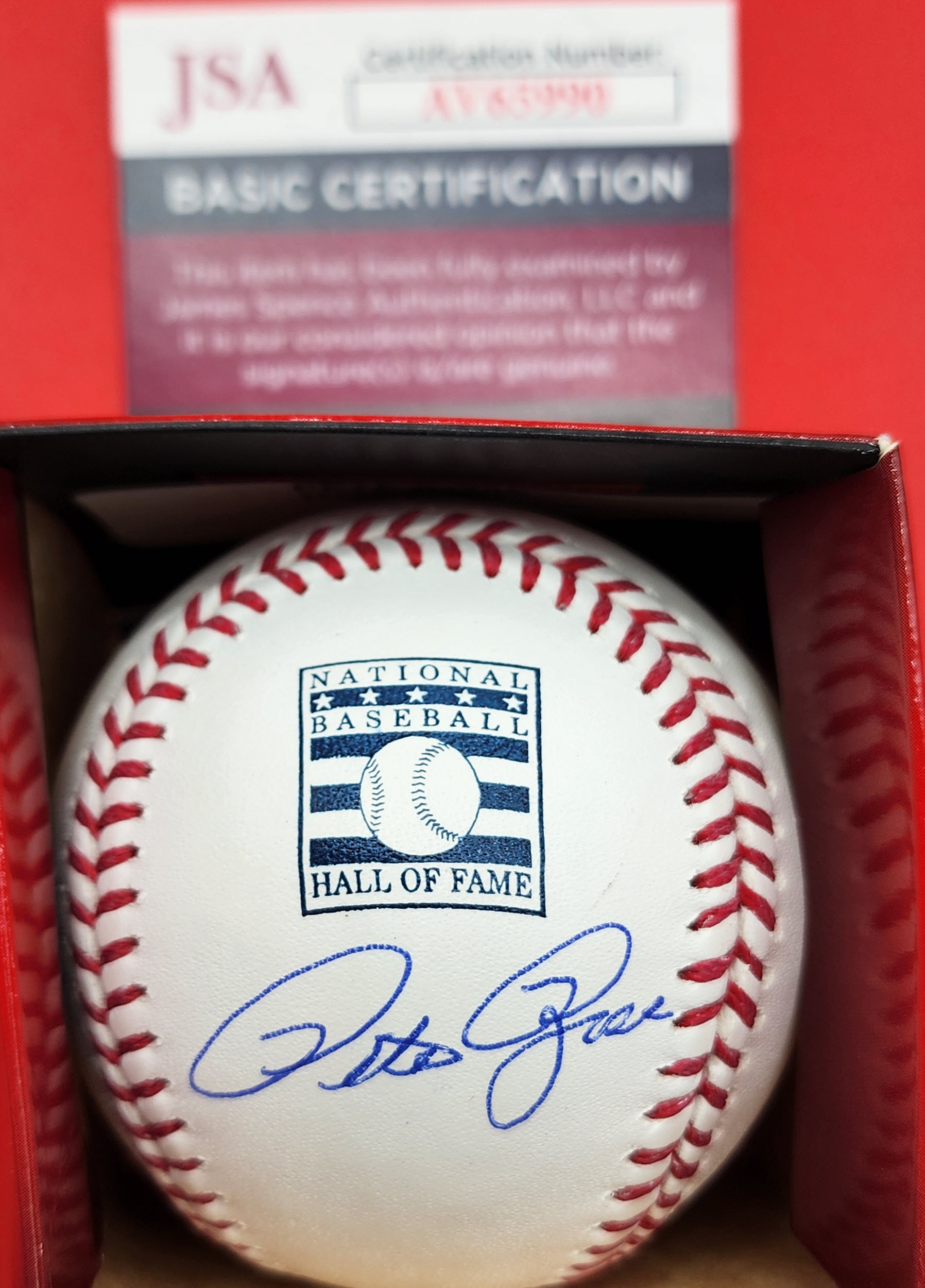 Pete Rose Autographed HOF Baseball LOGO JSA COA v1