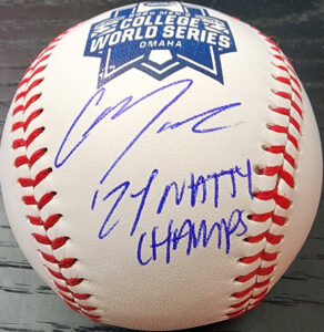 Christian Moore Autographed 2024 College World Series Baseball 24 Natty Champs Witnessed COA v2