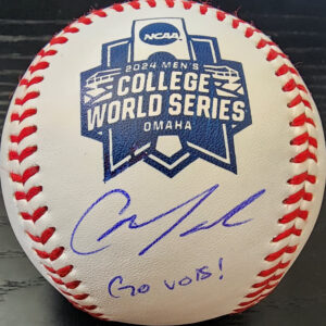 Christian Moore Autographed 2024 College World Series Baseball Go Vols Witnessed COA v1