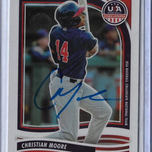 Christian Moore Autographed 2024 Panini USA Stars & Stripes 88 Rookie Card