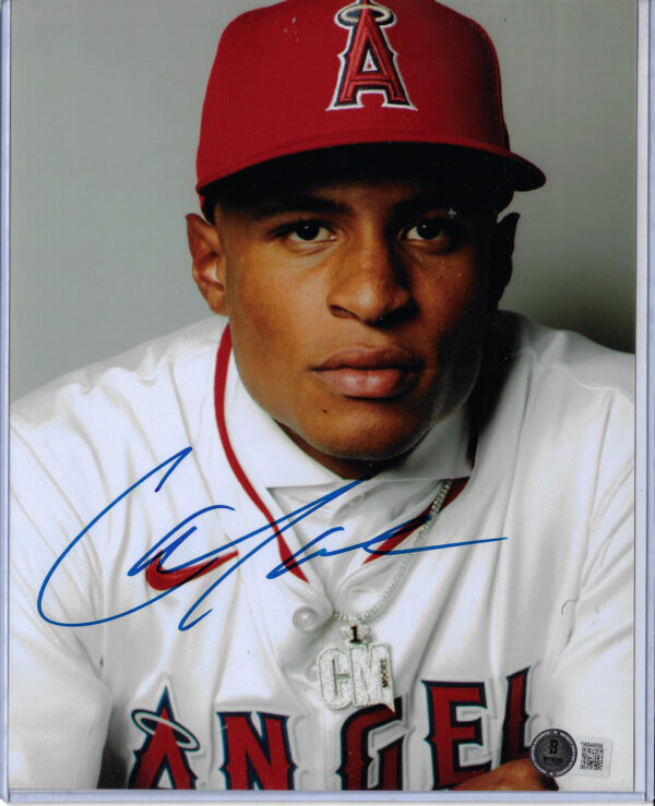 Christian Moore Autographed 8x10 Angels Photo Beckett Witnessed COA